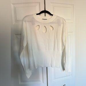 Modcloth White Cut-Out Sweatshirt